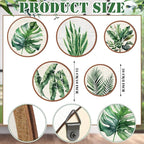 Qunclay 5 Pcs Wall Art Decor Wooden Living Room Wall Decor Bohemian Hanging Farmhouse Geometric 10'' and 8'' Aesthetic Wood Minimalist Posters for Bedroom(Leaves)