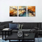 HUBOSKN Abstract Canvas Wall Art for Living Room - Modern Pictures for Office Wall Decor - 3 Piece Wall Art for Bedroom Size 12" x 16"