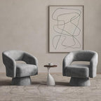 Bonzy Home Swivel Barrel Chair,Set of 2 Velvet Accent Armchair 360 Degree Swivel Club Chair for Living Room Bedroom Reception Room, Dark Grey