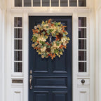 22 in Fall Hydrangea Wreath with Eucalyptus, Pinecones Orange Berries Perfect Autumn Door Wreath for Thanksgiving Harvest Decor - Rustic, Lifelike Durable for Indoor Outdoor Use
