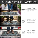 CHICHIC Rectangle Entrance Door Mat Large 18 x 30 Inch Entry Way High Traffic Area Doormat Front Door Rugs Outdoors Heavy Duty Welcome Mat, Non Slip Rubber Back Low Profile for Garage