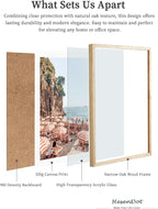 HesenDot Natural OAK Wood Framed Summer in Positano Wall Art,12x16in Italy Amalfi Coastal Canvas Wall Print,Arienzo Beach Umbrellas Poster Wall Decor for Living Room,Bedroom,Office Gallery Set of 1