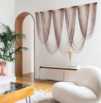 IOWER Macrame Wall Hanging Pink Dip-Dyed Large Macrame Wall Decor For Living Room Boho Fiber Art 57" W x 41" L