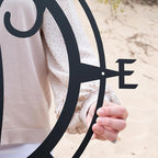 Metal Compass Letter Monogram | Wall Monogram Sign | Nautical Decor | Rustic Compass letter Decor | Wedding Gift, Steel Compass