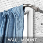 Room Darkening Curtain Rod, Wrap Around Design, Extra-Thick 1-Inch Diameter Single Drapery Rod, Extendable Metal Rod Set for the Blackout Curtains and Sheer (Satin Nickel, 84-120")