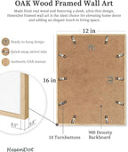 HesenDot Natural OAK Wood Amalfi Coast Framed Wall Art,12x16in Italy Beach Canvas Wall Print, Pink Flowers House Boho Wall Decor for Living Room,Bedroom,Office Gallery Gifts Set of 1