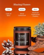 M&SENSE Blazing Flames Scent with Log Fire, Natural Soy Wax Slow Burning Candle for Home Decor, Cedarwood &Cade Scented 7.05oz 50 Hours Burn Cotton Wick Gifts for Celebration Holiday