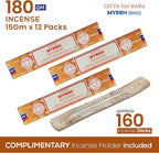 Satya Myrrh Incense Sticks, Bng 15gmx12 Pack With Raajsee Incense Holder Bundle, Nagchampa Natural