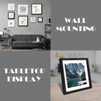 10x10 Black Picture Frames set of 3, Made of Wooden and Real Glass Square Photo frame - Displays 8x8 Picture With Mat or 10 x 10 Without Mat, Desktop & Wall Collage Frame set