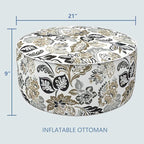 LVTXIII Inflatable Stool Ottoman Footrest with Handle, Decorative Fade-Resistant Foot Stool, Indoor or Outdoor Pouf for Home Garden and Camping Use, 21x21x9, Dailey Tan