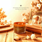 Luxury Cinnamon Scented Fall Candle - Housewarming Fall & Christmas Candle for Home - Elegant Gift for Women & Men - 100% Natural Soy Wax - Large 3 Wick Jar Candle - Up to 40 Hours Burning Time