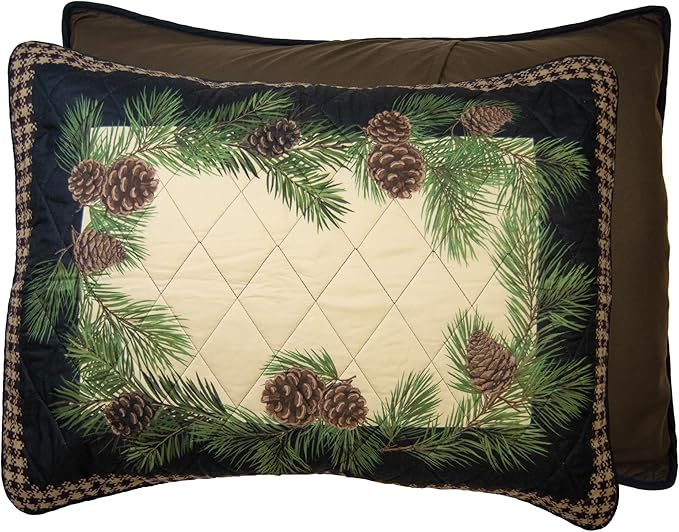 Donna Sharp Cardinal Pine Polyester Bedding Set - 3-Piece King Size Quilt Set - Includes 1 Quilt and 2 King Pillow Shams - Machine Washable - Traditional Design