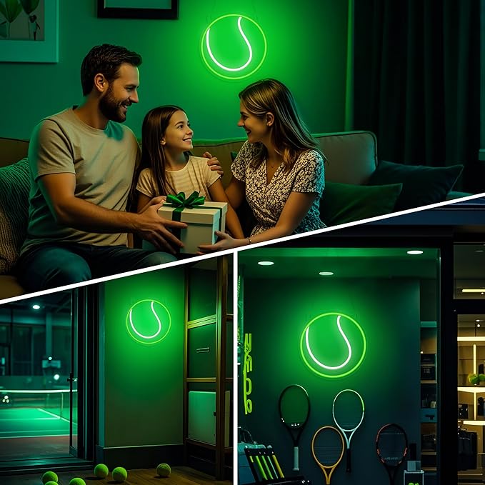 Tennis Neon Sign - Dimmable Sport Wall Decor With USB Power, Tennis Gifts for Women & Men, LED Neon Lights for Girls Women Man Tennis Fan Accessories Decor Stuff
