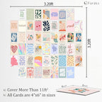 Aesthetic Room Decor, 50pcs Danish Pastel Prints for Wall Decor, Wall Collage Kit Aesthetic Pictures for Dorm Decor, Teen Girls Preppy Bedroom Decor