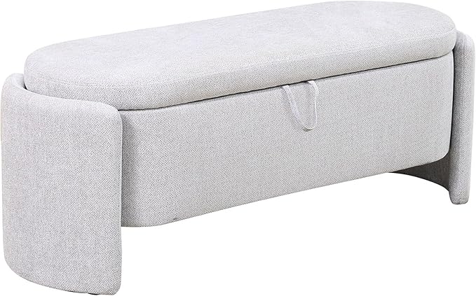 Ottoman Rectangular Storage Ottoman Bench, Footrest Stool Footstool with Lid for Living Room, Bedroom, Entryway, Brown, 47"x17"x18"