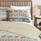 Great Bay Home 3-Piece Reversible Rustic Lodge Bedspread Quilt with 2 Shams. All-Season Quilt Set. (King, Yosemite)