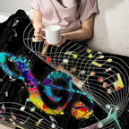 Music Blanket for Girls Women Music Notes Lovers Gifts for Boys Men Lightweight Fuzzy Throw Blanket Cozy Plush Flannel Fleece Blankets for Bed Decor 40"x50"