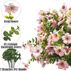 Artificial Fake Flowers for Outdoor Spring Decoration, 16 Bundles Faux Silk Colorful Daisy UV Resistant Realistic for Outside Porch Patio Home Yard Garden Planters Pots Window Box (Pink)