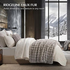 EVERGRACE Ultra Soft Luxury Fluffy Ridgeline Faux Rabbit Fur Throw Blanket, Thick Warm Bubble Throw for Bed, Cozy Plush Reversible Blankets for Couch, Chair, Sofa, Taupe, 60x80 Inches, 870 GSM