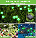 Solar Garden Lights Outdoor, 4 Pack 24LED Waterproof Solar Powered Lights for Yard Pathway Patio, Swaying Lawn Decor as Gardening Gifts for Women Holiday(4 Pack Green)
