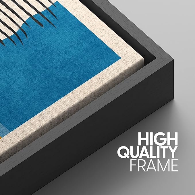 SIGNWIN Framed Canvas Print Wall Art Set Mid-Century Vibrant Color Block Collage Abstract Geometric Illustrations Graffiti & Street Art Modern Art for Living Room, Bedroom, Office - 16"x24"x3 Black