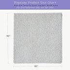 Bigacogo Chunky Knit Throw Blanket for Couch, 80x90 inches, 100% Hand Knitted with Thick Jumbo Chenille Yarn, Cozy Soft Large Rope Knot Cable Crochet Blankets for Sofa Bed Living Room, Ivory