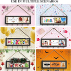 Bikoney Picture Frames Collage Wall Decor Hanging Photo Display Multi Pictures Organizer with Wood Bulletin Board Photo Board 30 Clips and 6 Pushpins for Home and Dorm Room Decor (Black)