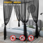 VISATOR Mosquito Net Bed Canopy,4 Corner Post Canopy Bed Curtains with 4 Hanging Hook,30ft Hanging Tether,4 Tassel Hanging Pendants and Storage Bag,Canopy Bed for Full/Queen/King Size