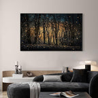 SIGNWIN 30"x60" Extra Large Framed Wall Art Magical Firefly Night Forest, Enchanted Woodland Scene for Home Living Room Bedroom Decor (Frame Assembly Required)