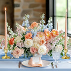 Vintage Brass Gold Taper Candle Holders, Set of 2, Metal Taper Candlestick Holder for Dinner Room Table Centerpiece, Wedding Reception, Festive,Mantel Decoration, Home Decor (Brass Gold, Set of 2)