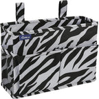 Surblue Caddy Hanging Organizer Bedside Storage Bag for Bunk and Hospital Beds, Zebra, Small
