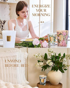 M&SENSE Eucalyptus Cedarwood Scented Natural Soy Wax Candle, 14.1oz 60 Hours Long Lasting Slow Burning Candles for Home Decor, Aromatherapy Candle for Stress Relief