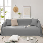 Couch Cover with Tassel for Love Seat Washable Stain-Resistant, Pet-Friendly Sofa Cover for 2-Cushion Couch, Thick Soft Chenille Protector Sofa Slipcover for Dogs & Kids, Grey 71"x 102"