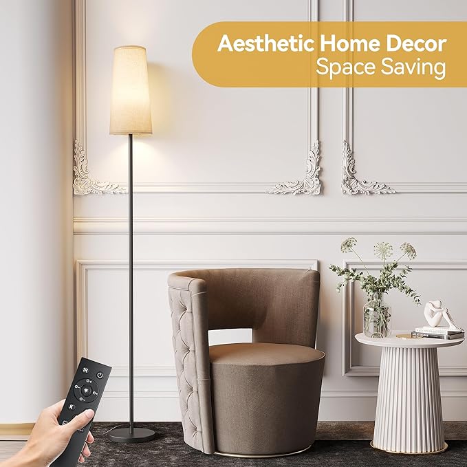 SUNMORY Floor Lamps for Living Room/Bedroom/Office, Standing Lamp with Remote Control, 3 Color Temperature, Dimmable Corner Tall Lamp, Suitable for Modern/Boho/Farmhouse and Other Home Decor Styles