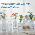 Glass Vase Bud Vase in Bulk Set of 12，Small Vintage Flower Bottle Petite Glass Flower Vase for Floral Arrangements, Decorative Centerpiece,Table Decor,Home Wedding Party