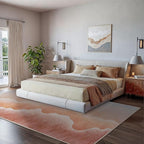 Area Rugs 8x10 for Living Room Bedroom, Modern Abstract Machine Washable Rug, Large Soft Low Pile Floor Cover with Non Slip Backing for Dining Room, Coral Pink