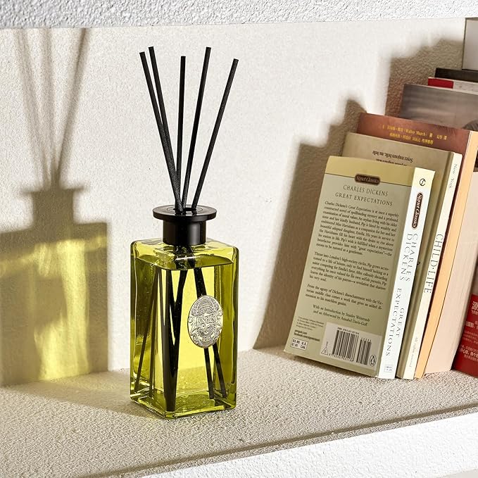 M&SENSE 10.14 oz Large Reed Diffuser Set | Eucalyptus Mint Scent Oil Diffuser with Sticks | Hotel Collection Non-Toxic Essential Oil |for Bedroom Bathroom Living Room