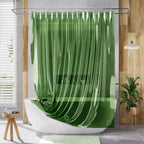 AmazerBath Extra Long Shower Curtain Liner 72x84, Clear Green Shower Liner 84 Inches Long, Plastic Shower Curtain Liners, Cute Tall Shower Liner, PEVA Bathroom Shower Curtain Liners & 3 Magnets
