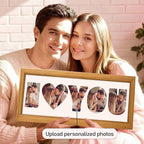 Gifts for Him/Her - Personalized Photo Frame with Love Design, Wall Mount or Tabletop Display, Romantic Gifts for Boyfriend Girlfriend Anniversary Birthday Valentine's