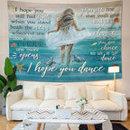Coastal Beach Tapestry I Hope You Dance Tapestry Wall Hanging for Bedroom Sea Turtle Tapestries Aesthetic Wall Decor for Home Dorm Living Room 60"x90"