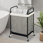 STO STO Laundry Hamper, 90L Rolling Laundry Sorter Cart with Removable and Washable Liner Bag, Rolling Clothes Hamper with Metal Handle for Laundry Room and Bedroom