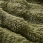 Lotus Karen Faux Fur Throw Blanket Dark Green - 800 GSM Bubble Rabbit Fluff Blanket for Couch Bed Sofa,Softest Fluffy Fuzzy Cozy Blanket,Thick Furry Plush Shaggy Warm Blankets for Women,50x60 Inches