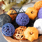 ANDALUCA Large Decorative Halloween Fall Vase Filler Bag with Orbs, Balls (Purple Orange)