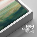 SIGNWIN Framed Canvas Print Wall Art Set Pastel Watercolor Pink Cloud Sky Green Countryside Hill Nature Wilderness Illustrations Modern Art Decorative Scenic Relax/Calm for Bedroom - 24"x36"x3 White