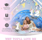 Pink Unicorn Full Bed Tent for Kids Indoor Fort - Magical Dream Tents for Boys Pop Up Toddler Bed Canopy for Girls Bunk Bed Tent for Top Bunk - Sensory Sleep Pod for Kids Educational