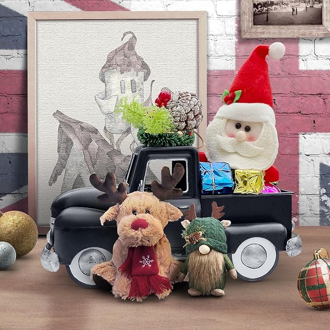 Farmhouse Black Truck Decor, Metal Pickup Truck Car Model, Vintage Truck Christmas Decor, Farmhouse Table Decor,Retro Truck Decor, Decorative Tabletop Storage