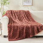 NEWCOSPLAY Super Soft Throw Blanket Coffee Premium Silky Flannel Fleece 3D Clouds Stylish Jacquard Lightweight Bed Blanket All Season Use 350GSM (Coffee, Throw(50"x60"))