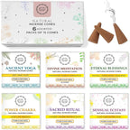 Raajsee Natural Incense Cones,6 Pack Mixed Scents Gift Pack 15 pc Each (90 Total), Insense Cones Variety Pack, 100% Organic Non Toxic Natural - Hand Rolled Free from Chemicals (Pack 3)