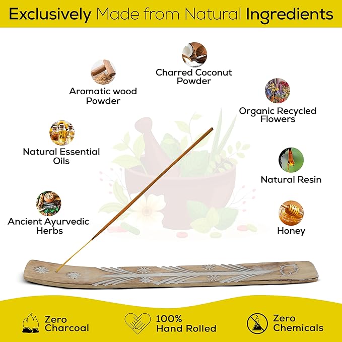 Satya Citronella Incense Sticks, Satya Bng Insenses 15gmx12 Pack with Raajsee Incense Holder Bundle, Satya Nagchampa Natural Incense