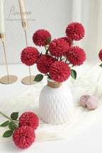 Floroom 12pcs Dark Red Faux Silk Mums Artificial Flowers Bulk Fake Chrysanthemums with Stems for DIY Wedding Table Centerpieces Floral Arrangements Vase Fillers Home Decorations
